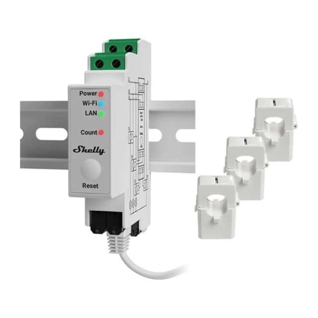 Μετρητής ηλεκτρικού ρεύματος Shelly PRO 3EM 120A με 3 λειτουργίες: WiFi/Bluetooth/Matter