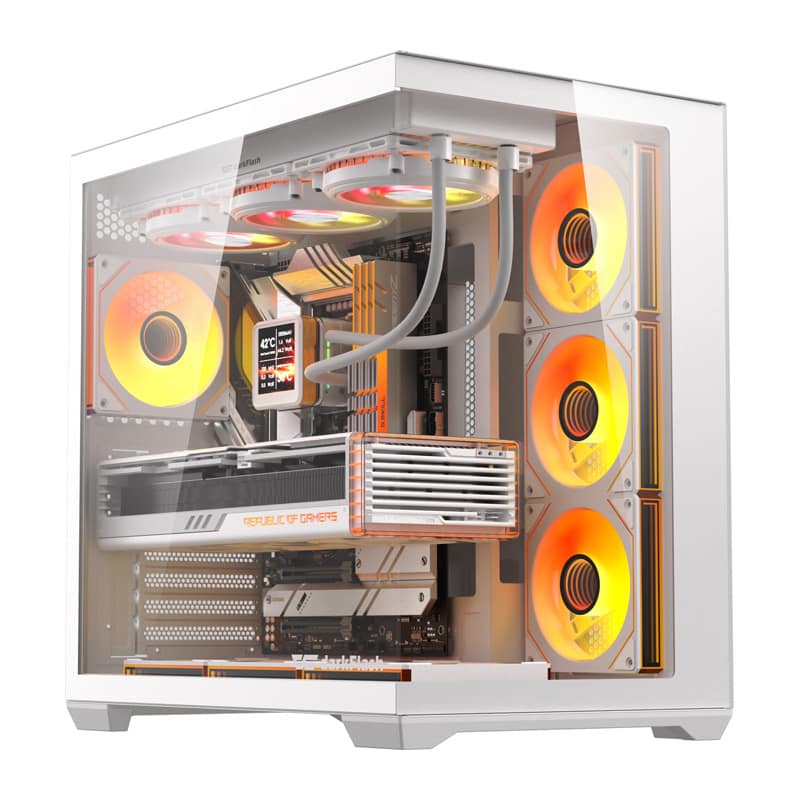 Θήκη υπολογιστή DarkFlash C280 (λευκή) + 7 ανεμιστήρες