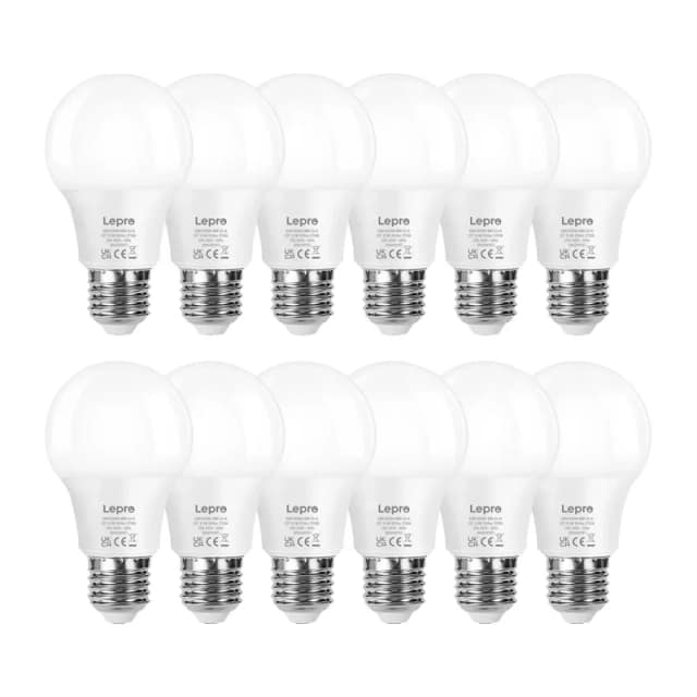 Λάμπα LED LEPRO 100089-WW-EU-12, E27, A60, 8,5 W (60 W), 806 lm, 2700 K (ζεστό λευκό), 180°, συσκευασία 12 τεμαχίων