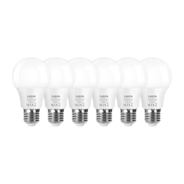 Λάμπα LED LEPRO 100089-WW-EU-6, E27, A60, 8,5 W (60 W), 806 lm, 2700 K (ζεστό), 180°, συσκευασία 6 τεμαχίων