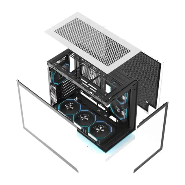Θήκη υπολογιστή DarkFlash F1 ATX + 6 ανεμιστήρες (Λευκό)