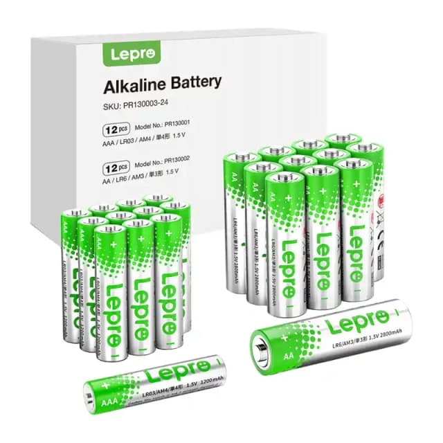 LEPRO 130003-24 Αλκαλικές μπαταρίες AA/AAA, συσκευασία των 24 τεμαχίων