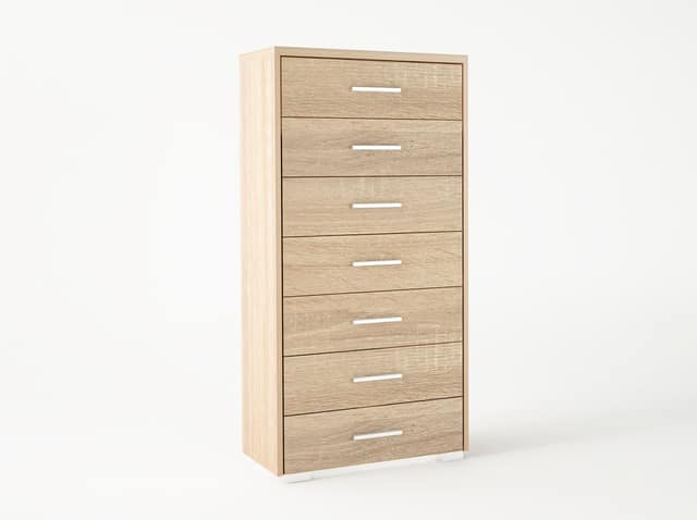Συρτεριέρα με 7 συρτάρια σε χρώμα δρυς 60x45x123