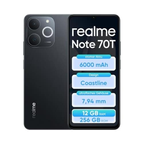 Realme Note 70T 4G 128GB (4GB Ram) Διπλό-Sim Οψιδιανός Μαύρος ΕΕ