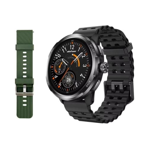 ULEFONE smartwatch Armor Watch Pro, 2x λουράκια, heart rate, 1.50" AMOLED, GPS, MIL-STD-810H, μαύρο