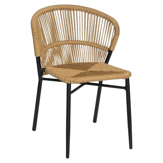 Καρέκλα Κήπου ArteLibre RIVIERA Μαύρο/Φυσικό Αλουμίνιο/Rattan 57x61x79cm