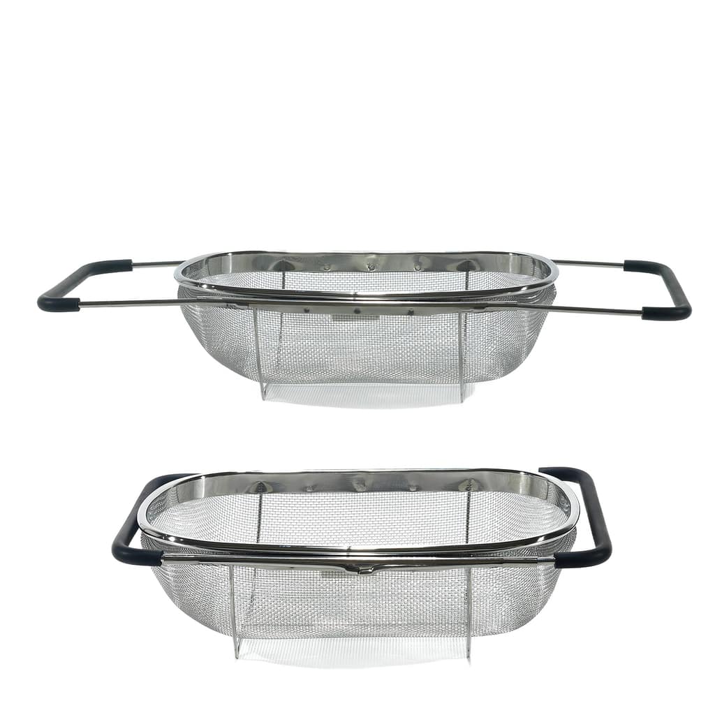 Στραγγιστήρι Νιπτήρα Ασημί Μέταλλο 34x24cm