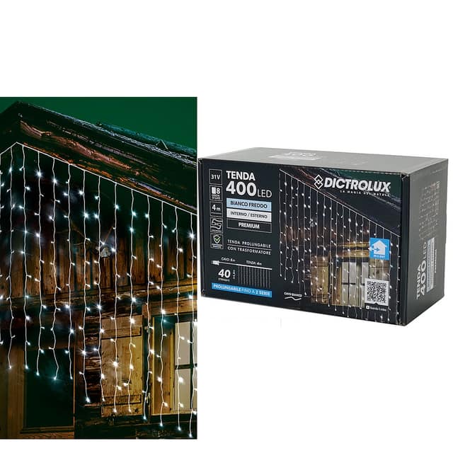Χριστουγεννιάτικη Κουρτίνα Φωτισμού 400 LED Λευκό Ψυχρό 4x1.5m
