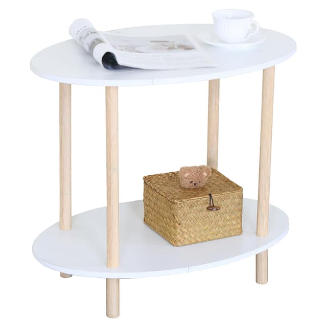 Βοηθητικό Τραπεζάκι ArteLibre MINORA Δρυς/Λευκό MDF/Ξύλο 60x40x52.5cm