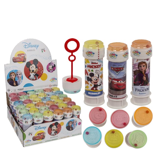 Παιχνίδι Σαπουνόφουσκες Χαρακτήρες Disney Με Παζλ Στο Καπάκι 60ml Πλαστικό