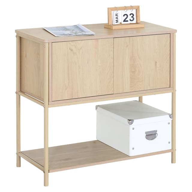 Κονσόλα ArteLibre MODERA Άγρια Δρυς MDF/Μελαμίνη/Μέταλλο 80x35x76cm