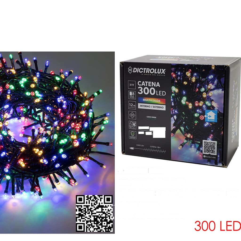 Χριστουγεννιάτικα Φωτάκια 300 LED Πολύχρωμα Εξωτερικού Χώρου Με Προγράμματα