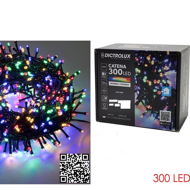 Χριστουγεννιάτικα Φωτάκια 300 LED Πολύχρωμα Εξωτερικού Χώρου Με Προγράμματα