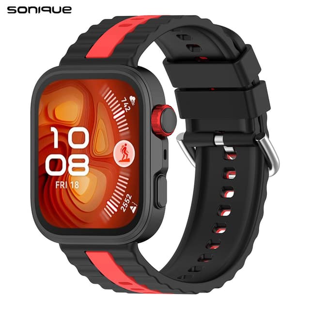Λουράκι Σιλικόνης Trail Band Sonique για Huawei Fit 3 / Fit 4 / Fit 5 Μαύρο / Κόκκινο