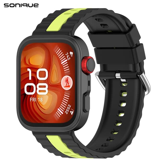 Λουράκι Σιλικόνης Trail Band Sonique για Huawei Fit 3 / Fit 4 / Fit 5 Μαύρο / Λαχανί