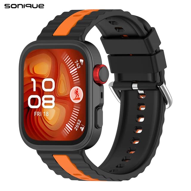 Λουράκι Σιλικόνης Trail Band Sonique για Huawei Fit 3 / Fit 4 / Fit 5 Μαύρο / Πορτοκαλί