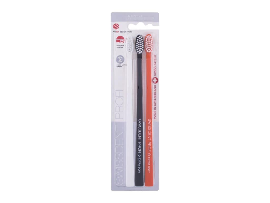Swissdent Profi Gentle Trio Toothbrush 3 pc (White, Black, Orange)