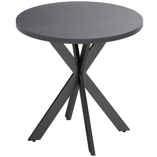 Τραπέζι φαγητού 75 x 75 cm στρογγυλό, τραπέζι κουζίνας για 2-4 άτομα, μοντέρνο τραπέζι τραπεζαρίας με πόδι αράχνης Μαύρο