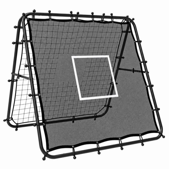 Rebounder για Ποδόσφαιρο Ύψος & Πλάτος Ρυθμιζόμενο Διπλής Όψης Αναδιπλούμενο Δίκτυο Rebounder με Στόχο 5 Γωνιών Σιδερένιο Σκελετό