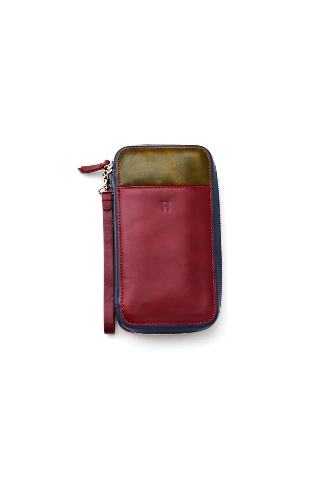 Ανδρική δερμάτινη τσάντα clutch με μπροστινή τσέπη και βραχιόλι προστασία