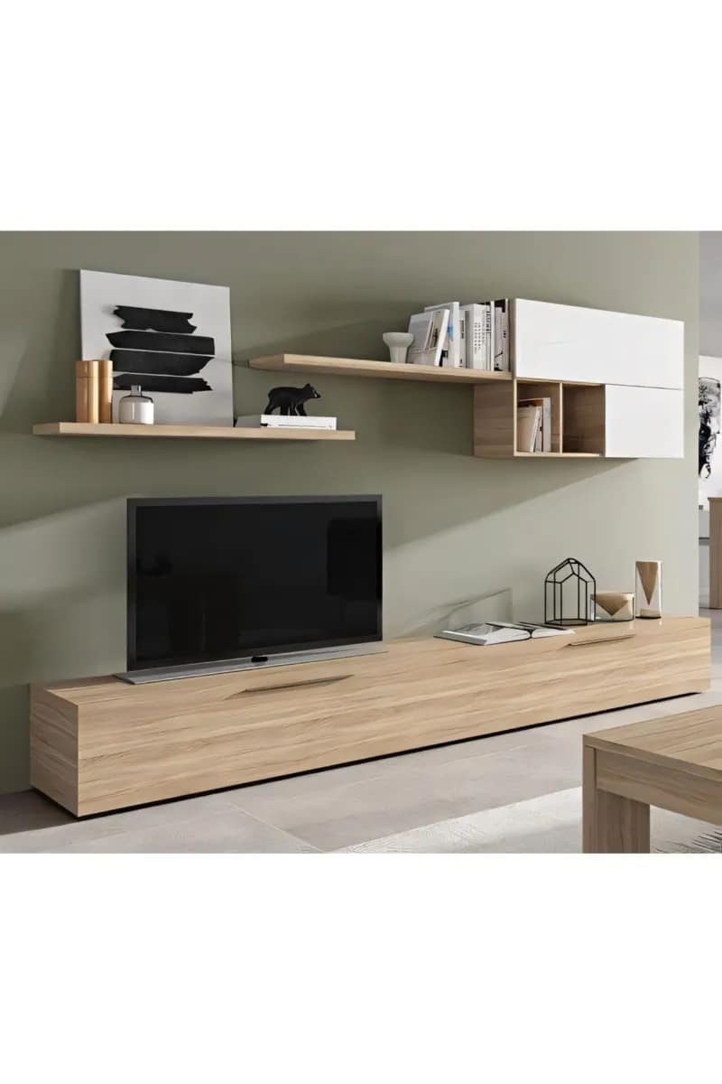 Έπιπλο τηλεόρασης από MDF με ντουλάπι 300x30x40 cm