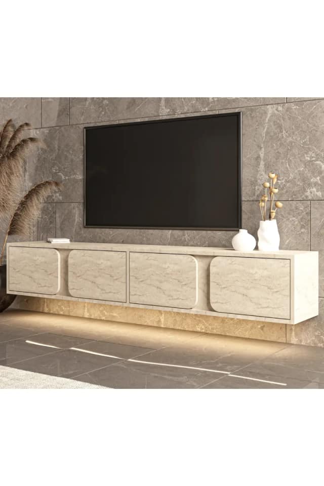 Έπιπλο τηλεόρασης με φωτισμό LED για τοίχο 180x30x30 cm