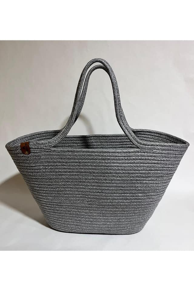 Τσάντα παραλίας από πλεκτή ψάθα 25x30 cm
