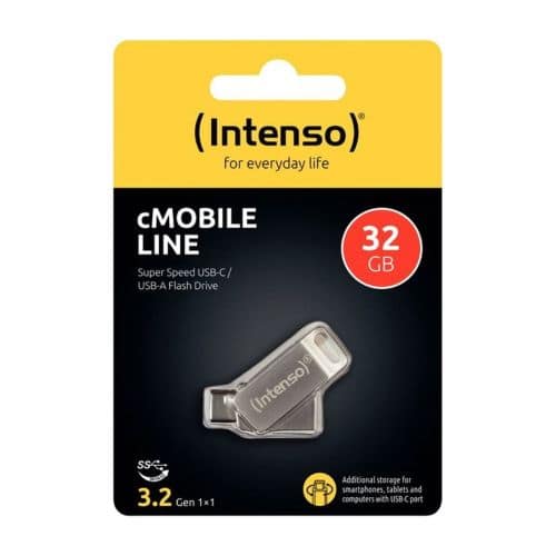 Intenso Pendrive 32GB cMobile Line USB 3.2 / Type-C, Ασημί EU (3536480)