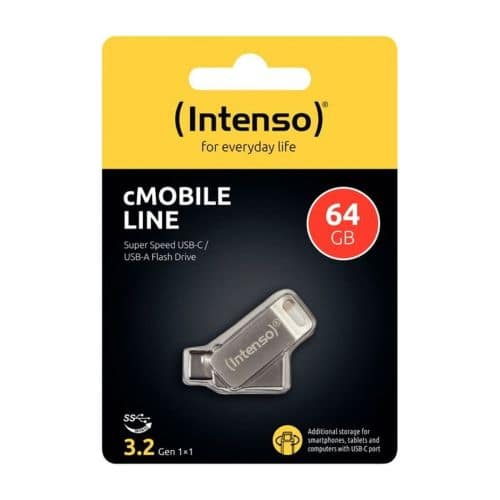 Intenso Pendrive 64GB cMobile Line USB 3.2 / Type-C, Ασημί ΕΕ (3536490)