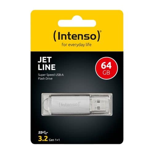 Intenso Pendrive 64GB Jet Line USB 3.2, Ασημί ΕΕ (3541490)