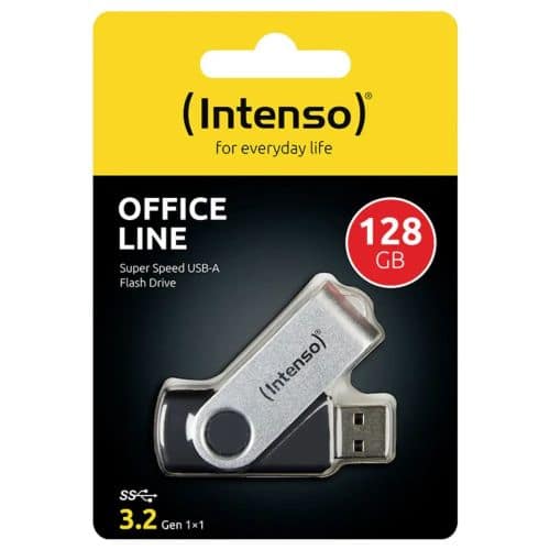 Intenso Pendrive 128GB Office Line USB 3.2, Μαύρο ΕΕ (3543491)