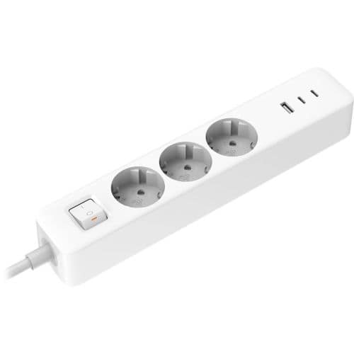 Xiaomi Πολυπρίζα 2C1A (3 πρίζες, 2 USB, 1 Type-C) 1.4m, Λευκή ΕΕ BHR07UKEU