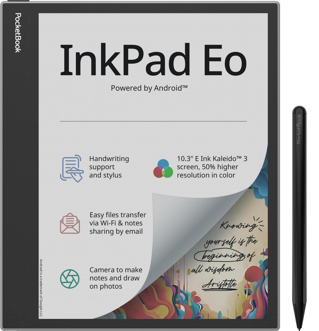 E-Reader POCKETBOOK InkPad Eo, 10.3", 2480 x 1860, 1xUSB-C, 1xMicroSD Card Slot, Bluetooth, Γκρι (PB1042-M-WW)