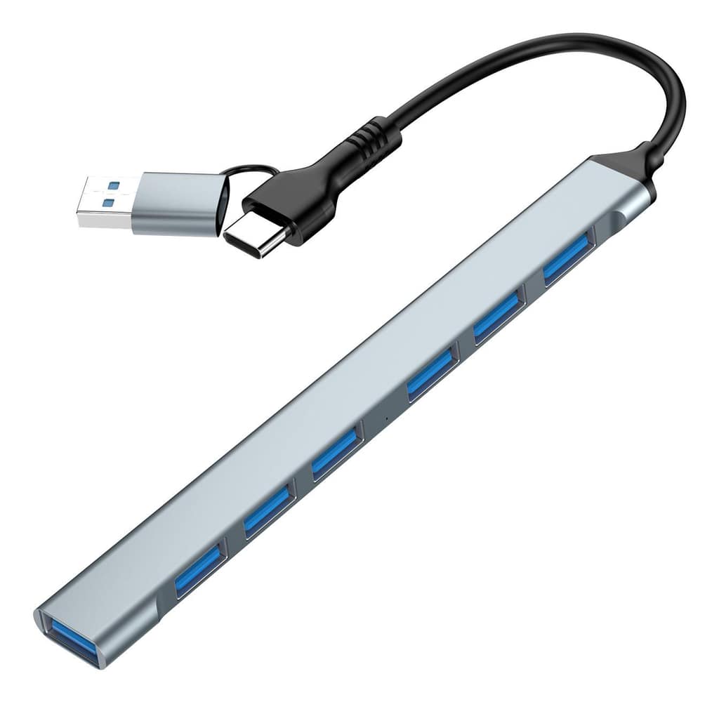 I/O HUB USB-A/USB-C 7PORT/UHB-ACM-U3P1U2P6-01 GEMBIRD