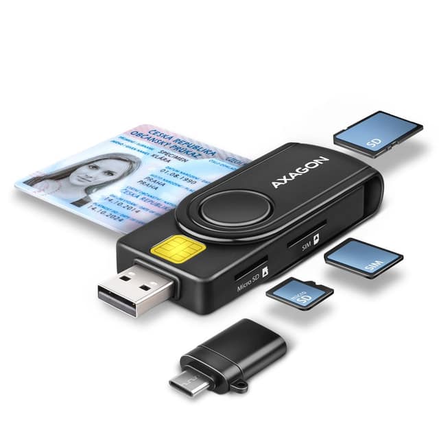 ΑΝΑΓΝΩΣΤΗΣ ΚΑΡΤΩΝ USB-C+USB2.0 4SLOT/SMARTCARD CRE-SMP2A AXAGON