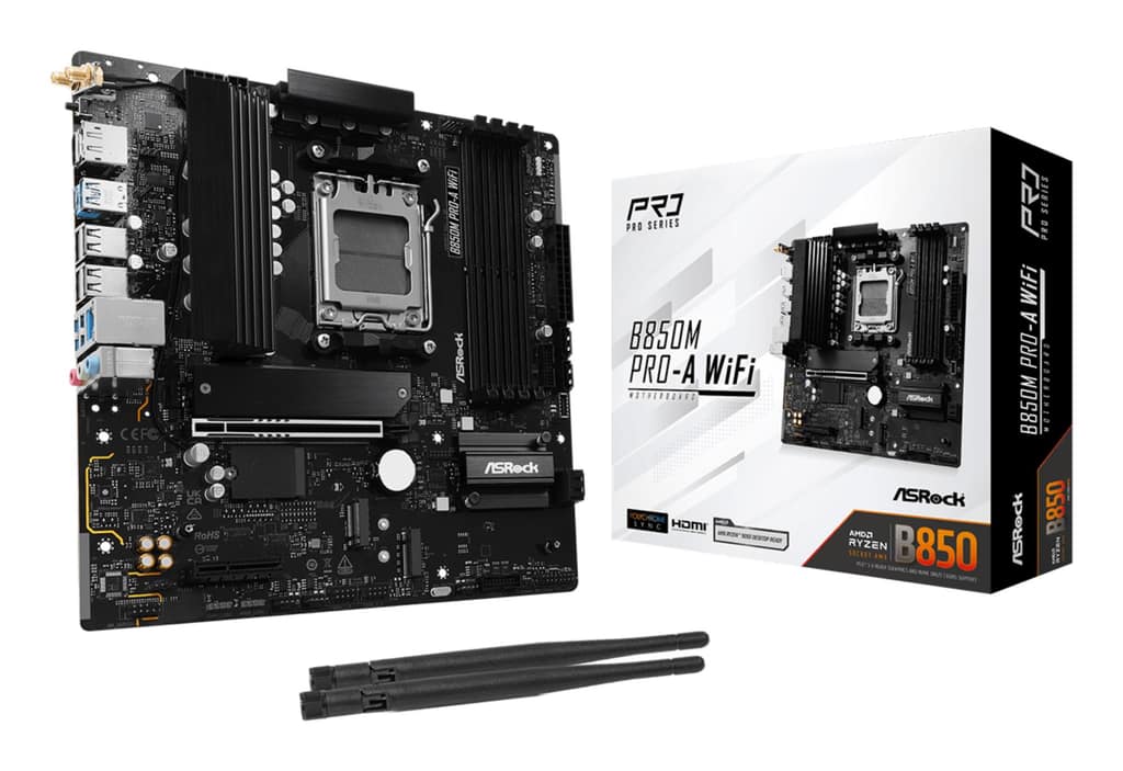 Μητρική Κάρτα ASROCK 1xPCI-Express 4.0 4x, 1xPCI-Express 5.0 16x, 1xM.2, 1xHDMI, 1xDisplayPort, 1xAudio-In, 1xAudio-Out, 1xΜικρόφωνο, 4xUSB 2.0 (B850MPRO-AWIFI)