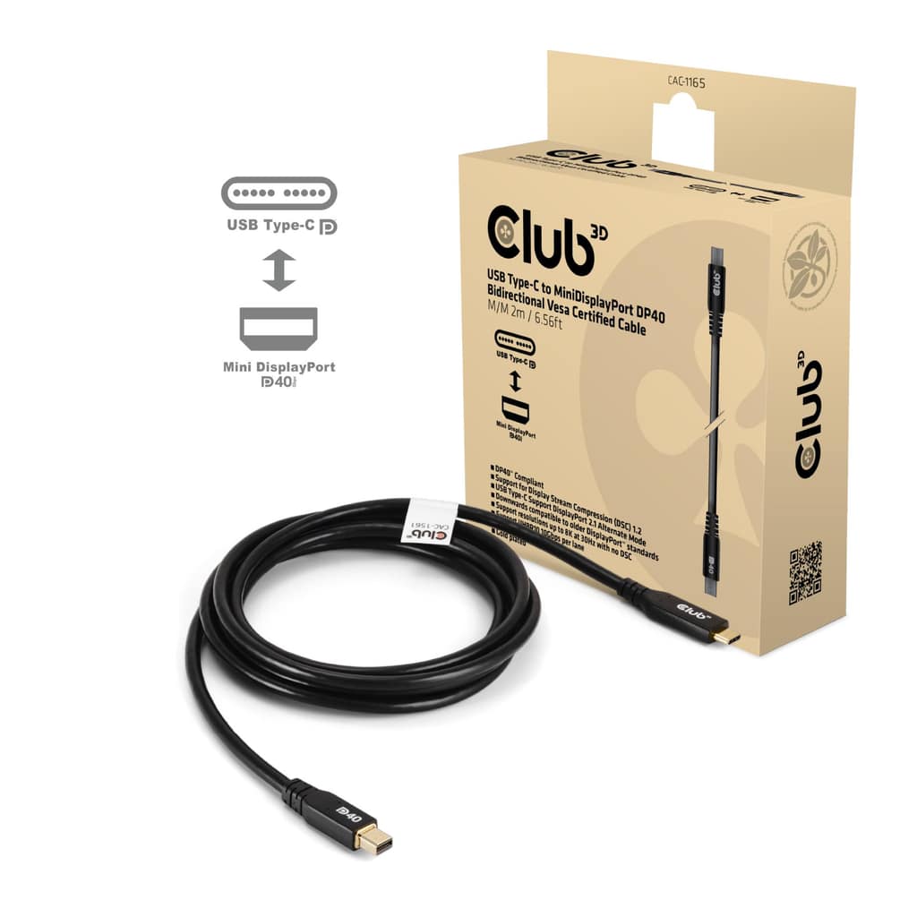ΚΑΛΩΔΙΟ USB-C TO MINI DP 1.2M/M/M CAC-1561 CLUB3D