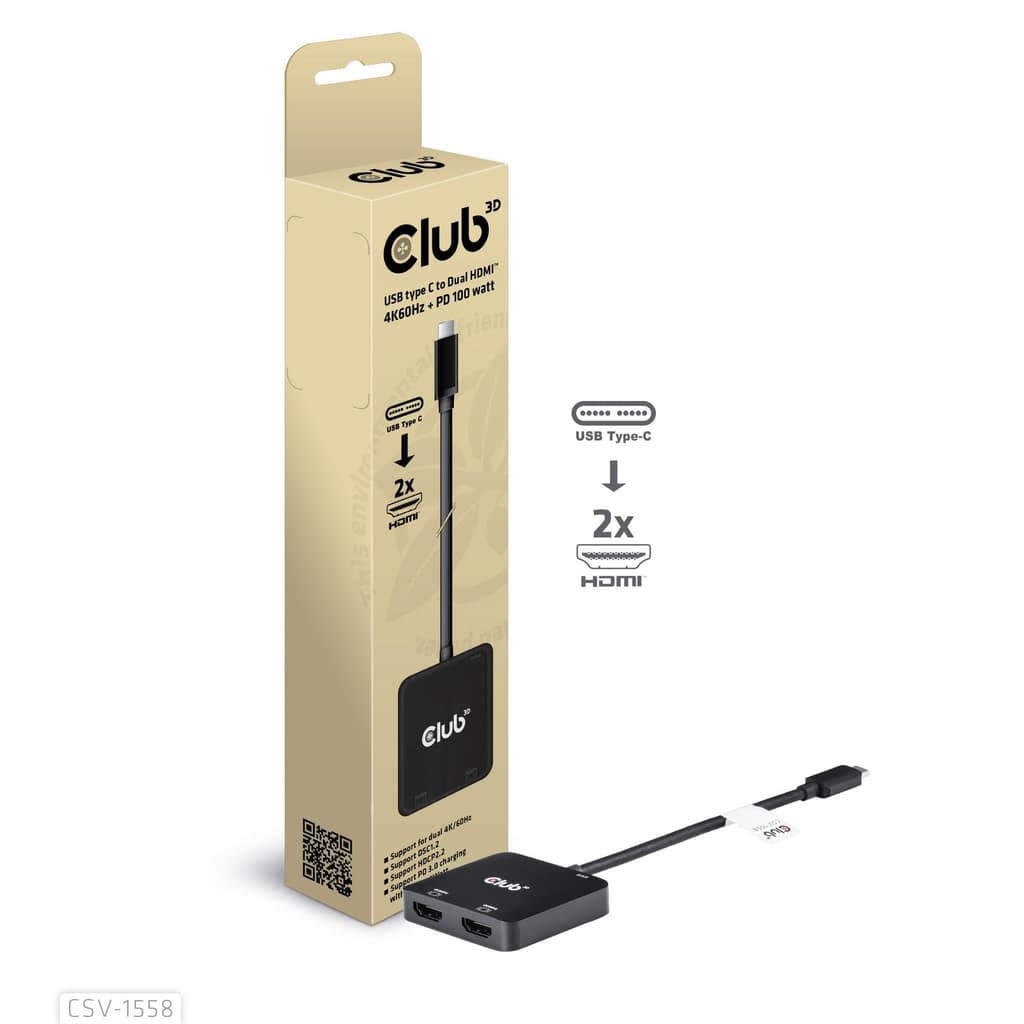 HUB I/O USB-C ΣΕ HDMI 2PORT/MST CSV-1558 CLUB3D