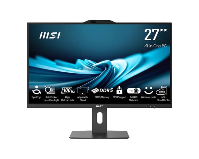 Monoblock PC MSI PRO, AP272P 14M, Επιχειρηματικός, All in One, CPU Core i5, i5-14400, 2500 MHz, Οθόνη 27", RAM 16GB, DDR4, 3200 MHz, SSD 512GB (PROAP272P14M-496EU)