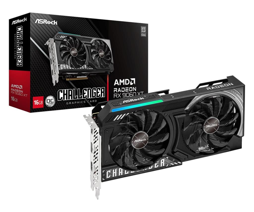 Graphics Card ASROCK AMD Radeon RX 9060 XT, 16 GB, GDDR6, 128 bit, PCIE 5.0 16x, Dual Slot Fansink (RX9060XTCL16GO)