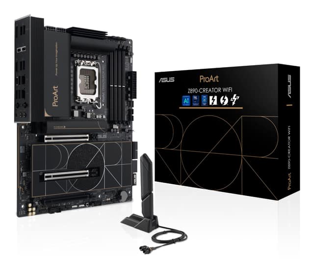 Μητρική πλακέτα ASUS Intel Z890, LGA1851, ATX, Μνήμη DDR5, Θέσεις μνήμης 4, 1xPCI-Express 4.0 16x, 2xPCI-Express 5.0 16x, 5xM.2, 1xHDMI, 1xDisplayPort (PROARTZ890-CREATORWIFI)
