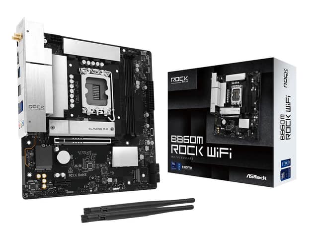 Μητρική πλακέτα ASROCK Intel B860, LGA 1851 (Socket V1), micro ATX, RAM DDR5-SDRAM, 2xSlots, Wi-Fi Ναι, Bluetooth Ναι, 1xΑριθμός υποδοχών M.2 (M) (B860MROCKWIFI)
