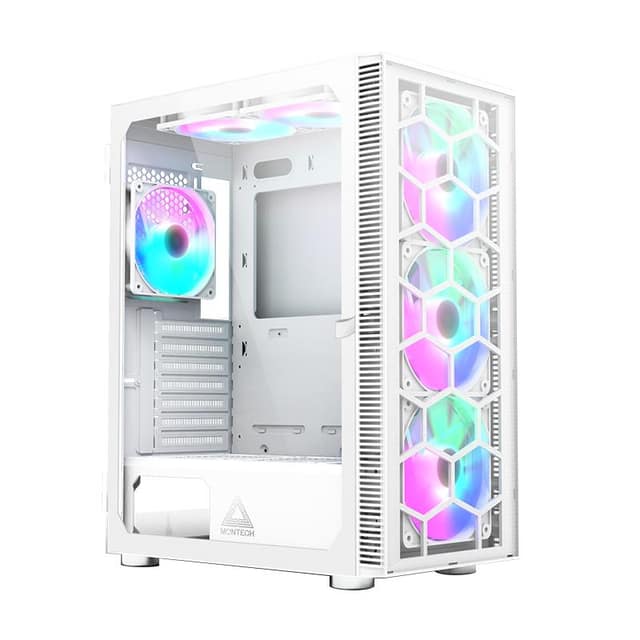 Case MONTECH X3 Glass, MidiTower, Case product features Transparent panel, Not included, ATX, MicroATX, MiniITX, Colour White (X3GLASS(W))