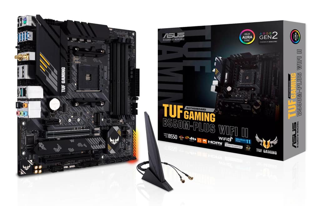 Μητρική πλακέτα ASUS AMD B550, SAM4, MicroATX, Μνήμη DDR4, Θέσεις μνήμης 4, 1xPCI-Express 3.0 1x, 1xPCI-Express 3.0 16x, 1xPCI-Express 4.0 16x, 2xM.2 (TUFGAMB550MPLUSW)