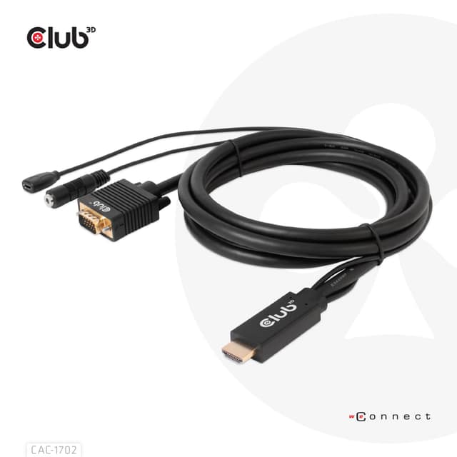 ΚΑΛΩΔΙΟ HDMI TO VGA 2M/M/M CAC-1712 CLUB3D