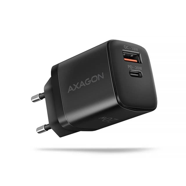 ΦΟΡΤΙΣΤΗΣ ΤΟΙΧΟΥ USB 20W/2PORT BLACK ACU-PQ20 AXAGON
