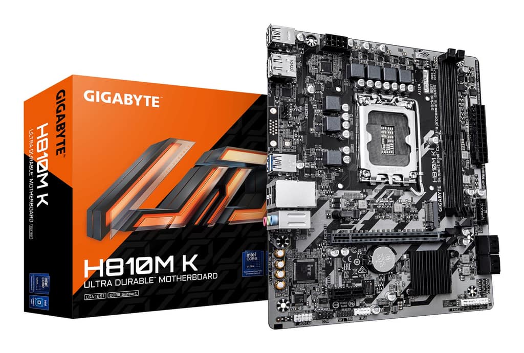 Μητρική πλακέτα GIGABYTE Intel H810, LGA1851, Micro-ATX, Μνήμη DDR5, Θέσεις μνήμης 2 (H810MK1.0)
