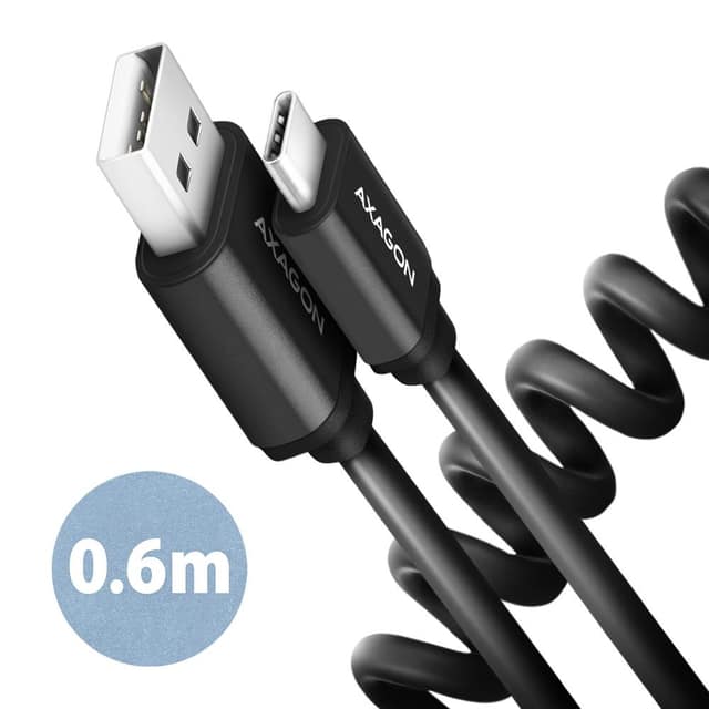 ΚΑΛΩΔΙΟ USB-C ΣΕ USB2.0 0.6Μ/TWISTER ΜΑΥΡΟ BUCM-AM10TB AXAGON