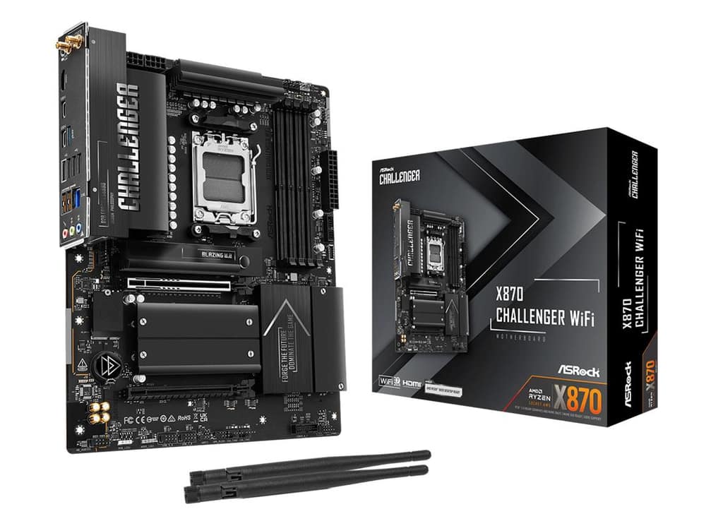 Μητρική Κάρτα ASROCK AMD X870, Socket AM5, ATX, RAM DDR5-SDRAM, 4xΘέσεις, Wi-Fi Ναι, Bluetooth Ναι, 1xΑριθμός θυρών M.2 (M) (X870CHALLENGERWIFI)