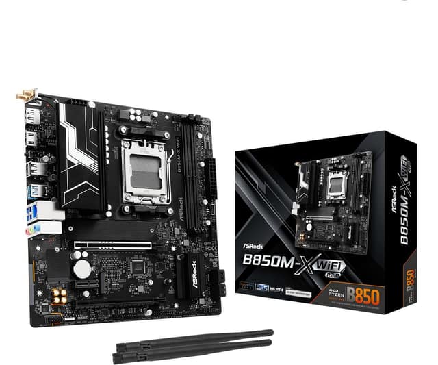 Mainboard ASROCK AMD B850, SAM5, Micro-ATX, Memory DDR5, Memory slots 2 (B850M-XWIFIR2.0)